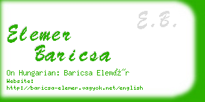 elemer baricsa business card